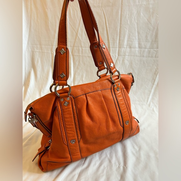 MCM Orange Leather Shoulder Bag - Picture 3 of 17